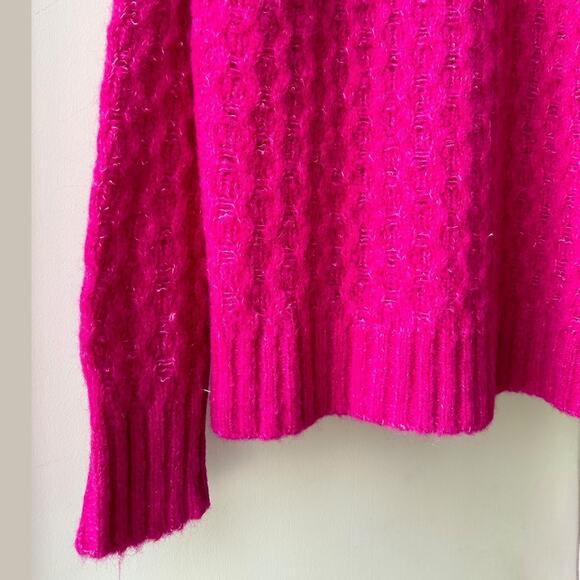 Oilily Alpaca Wool Cable Knit Turtleneck Sweater Size S, Fuchsia - Picture 8 of 14